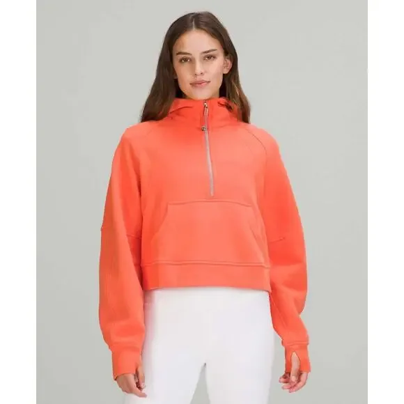 lululemon warm coral 1/2 zip scuba hoodie - size XS/S - Picture 1 of 5